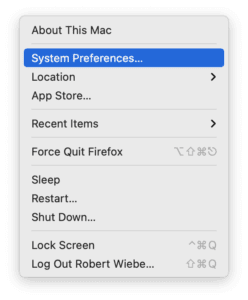 Mac System Preferences Screenshot